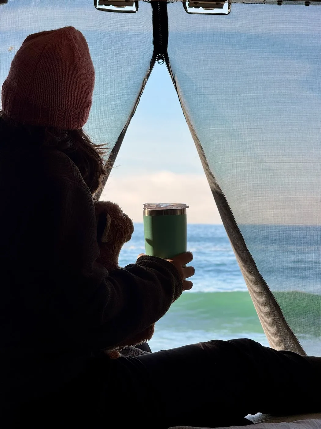 Cassie looking out toward the Pacific